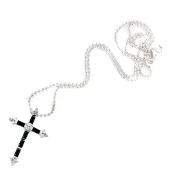 Kreuz - Anhänger 21x30,4mm mit Zirkonia schwarz-weiß 925 Silber Damen
