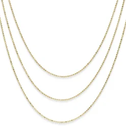 Kugelkette 3-reihig Halskette Collier aus 585 Gold Gelbgold diamantiert 45cm