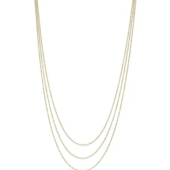 Kugelkette 3-reihig Halskette Collier aus 585 Gold Gelbgold diamantiert 45cm