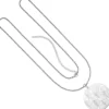 Lange Halskette Collier aus Edelstahl mit Anhänger Gingo-Muster Halsschmuck 80cm