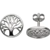 Lebensbaum Ohrstecker Ohrschmuck 10,5mm 925 Silber glänzend rund Ohrringe Baum