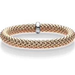 Lotus-Armband Armreif elastisch 8,5mm aus 750 Gold Rotgold stretch flexibel