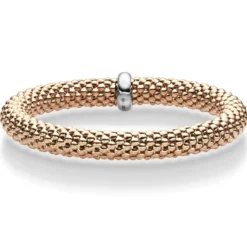 Lotus-Armband Armreif elastisch 8,5mm aus 585 Gold Rotgold stretch flexibel