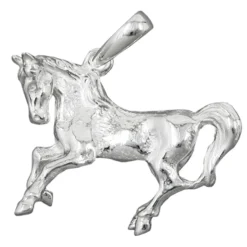Massiver Kettenanhänger Anhänger 32x25mm Pferd 925 Echt Silber Unisex