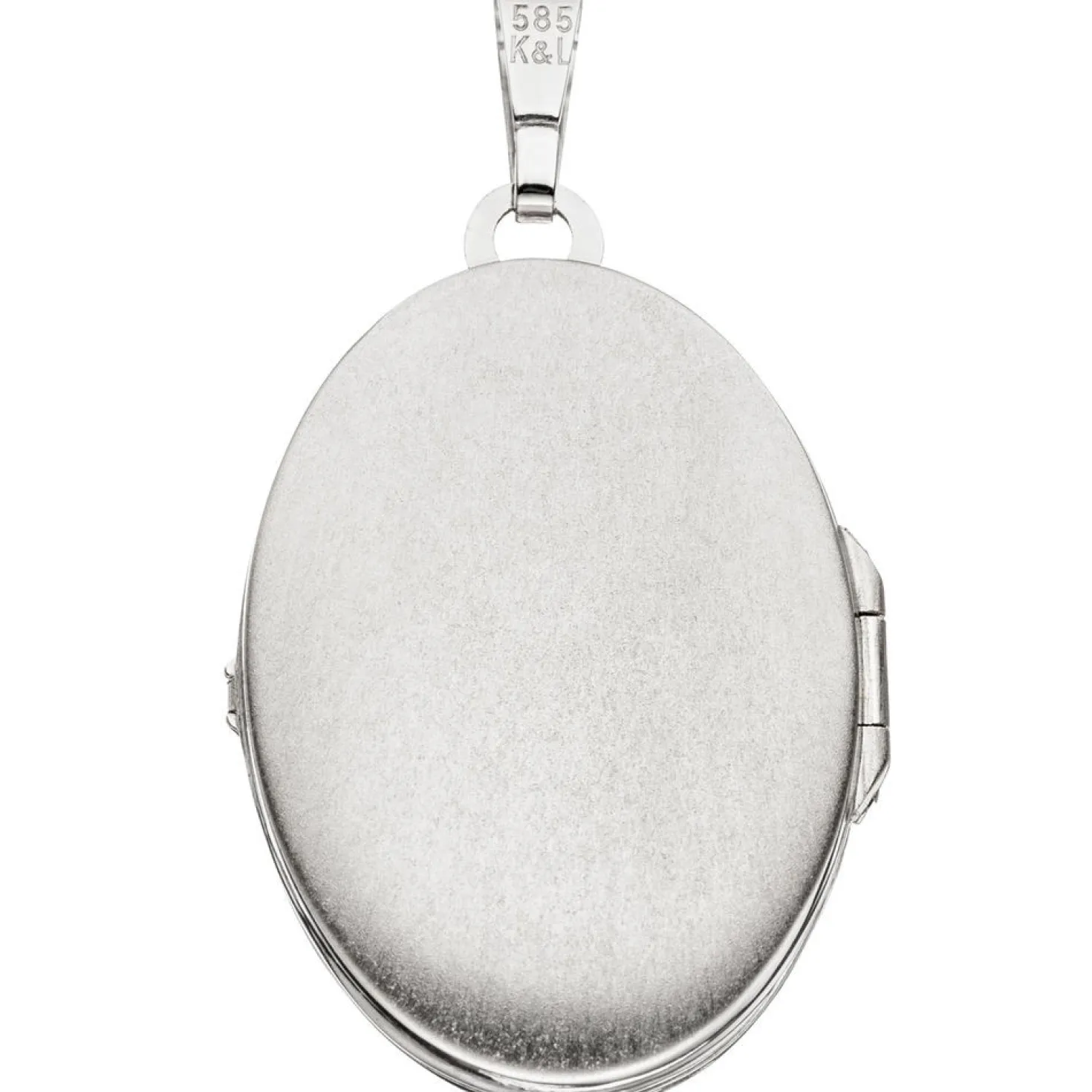 Medaillon Amulett Anhänger 21,4x31mm zum Öffnen aus 585 Weißgold Gold