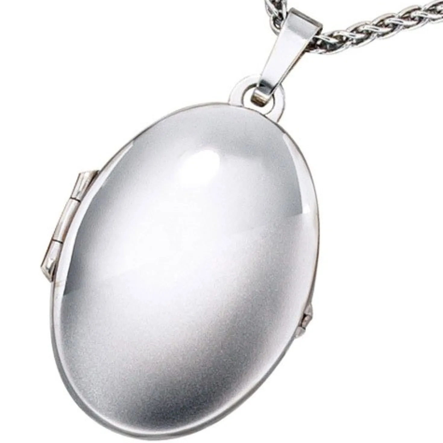 Medaillon Amulett Anhänger 21,4x31mm zum Öffnen aus 585 Weißgold Gold