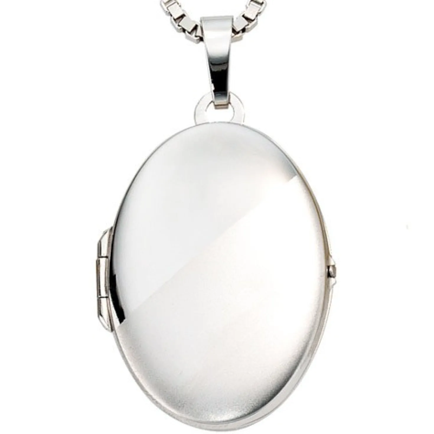 Medaillon Amulett Anhänger 21,4x31mm zum Öffnen aus 585 Weißgold Gold