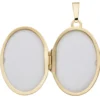 Medaillon Anhänger 21,6x31mm aus 333 Gold Gelbgold teilmattiert Amulett Damen