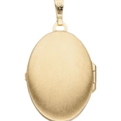 Medaillon Anhänger 21,6x31mm aus 333 Gold Gelbgold teilmattiert Amulett Damen