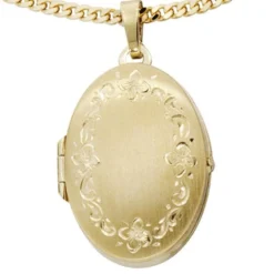 Medaillon Anhänger 21,4x30,9mm aus 333 Gold Gelbgold teilmattiert Damen