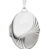Medaillon Anhänger 24,3x33,9mm aus 925 Silber rhodiniert ovalförmig zum Öffnen