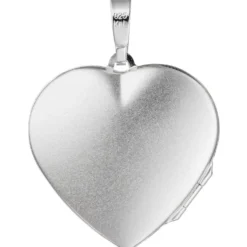 Medaillon Anhänger 28,8x30,2mm Herz Flügel aus 925 Silber zum Öffnen mit Muster