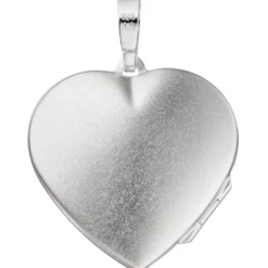 Medaillon Anhänger 28,8x29,9mm Herz zum Öffnen 925 Silber teilmatt Damen