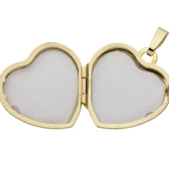 Medaillon Anhänger 17,7x19mm Herz zum Öffnen 333 Gold Gelbgold teileismatt