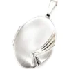 Medaillon Anhänger 17,2x26mm oval Streifen am Rand echtes 925 Silber Damen