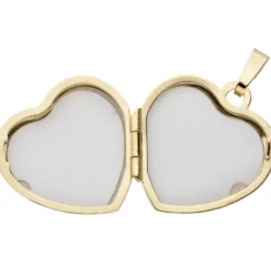Medaillon Anhänger 18,1x19,1mm zum Öffnen Herz mit 3 Zirkonia 333 Gold Gelbgold