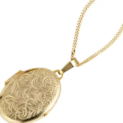 Medaillon Anhänger 24,1x33,8mm zum Öffnen 333 Gelbgold Oberfläche eingraviert