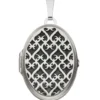 Medaillon Anhänger zum Öffnen 925 Silber asiatische Muster schwarz