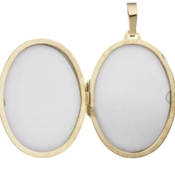 Medaillon Baum Anhänger 29,2x40mm zum Öffnen 2 Fotos 585 Gold Gelbgold oval