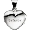 Medaillon 2 Fotos Herz believe Anhänger 16,9x18,2mm zum Öffnen aus 925 Silber