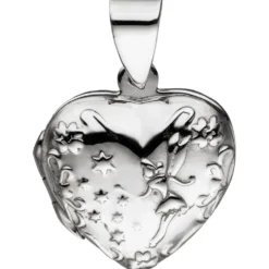 Medaillon 2 Fotos Herz believe Anhänger 16,9x18,2mm zum Öffnen aus 925 Silber