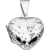 Medaillon & Halskette für 2 Fotos Herz believe Amulett Anhänger 925 Silber 42cm