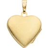 Medaillon Herz & Blumen 375 Gold Gelbgold 19,8x20mm Anhänger zum Öffnen 2 Fotos