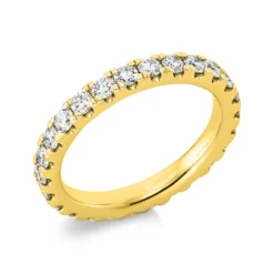 Memoire Ring aus 585 Gold Gelbgold 23 Brillanten 1,37ct TW-SI B:3mm