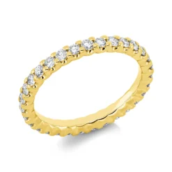 Memoire Ring aus 750 Gold Gelbgold 31 Brillanten 0,93ct TW-SI B:2,4mm