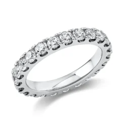 Memoire Ring aus 585 Gold Weißgold 23 Brillanten 1,96ct TW-SI B:3mm