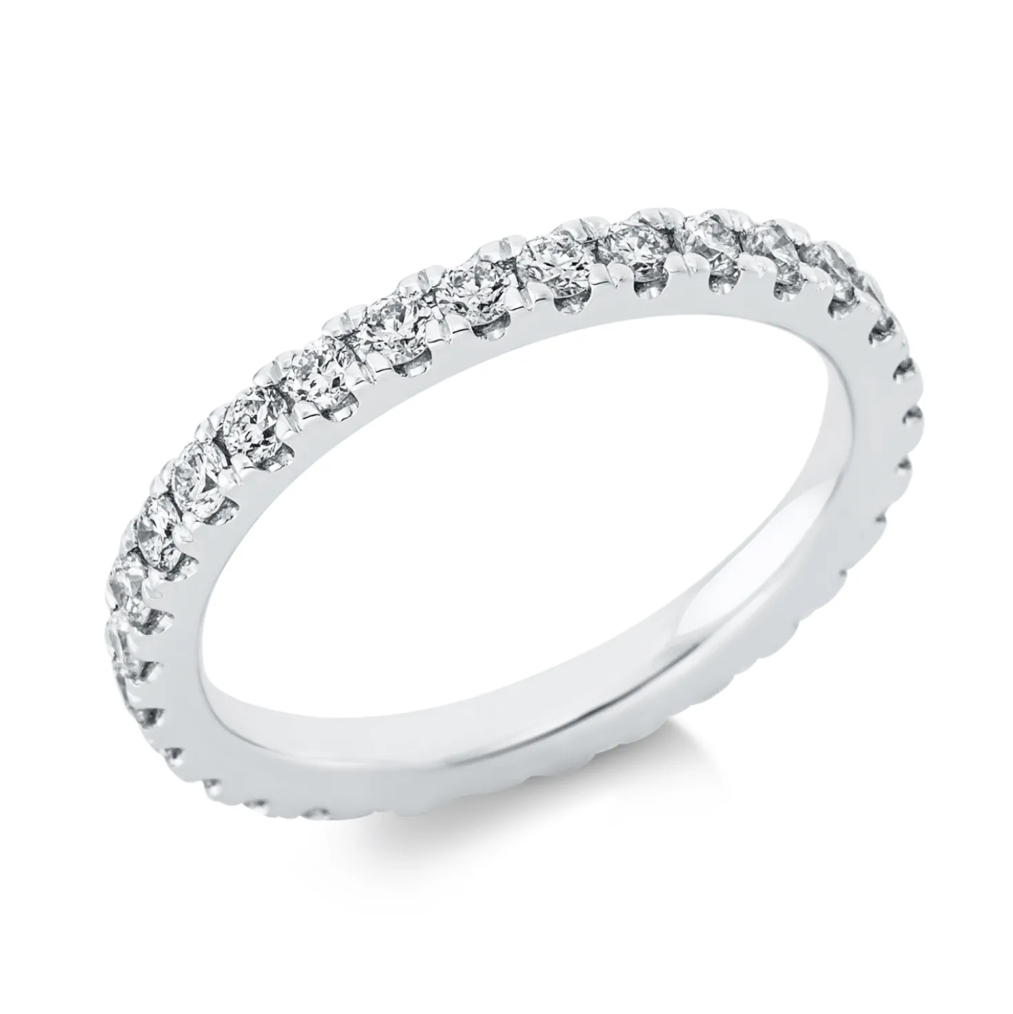 Memoire Ring aus 750 Gold Weißgold 28 Brillanten 0,79ct TW-SI B:2,5mm