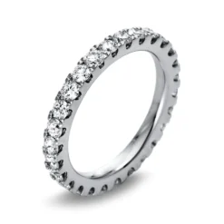 Memoire Ring aus 585 Gold Weißgold 25 Brillanten 1,4ct TW-SI B:2,7mm