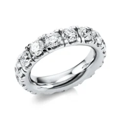 Memoire Ring aus 750 Gold Weißgold 16 Brillanten 5,18ct TW-SI B:5,2mm