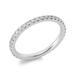 Memoire Ring aus 585 Gold Weißgold 35 Brillanten 0,56ct TW-SI B:2mm