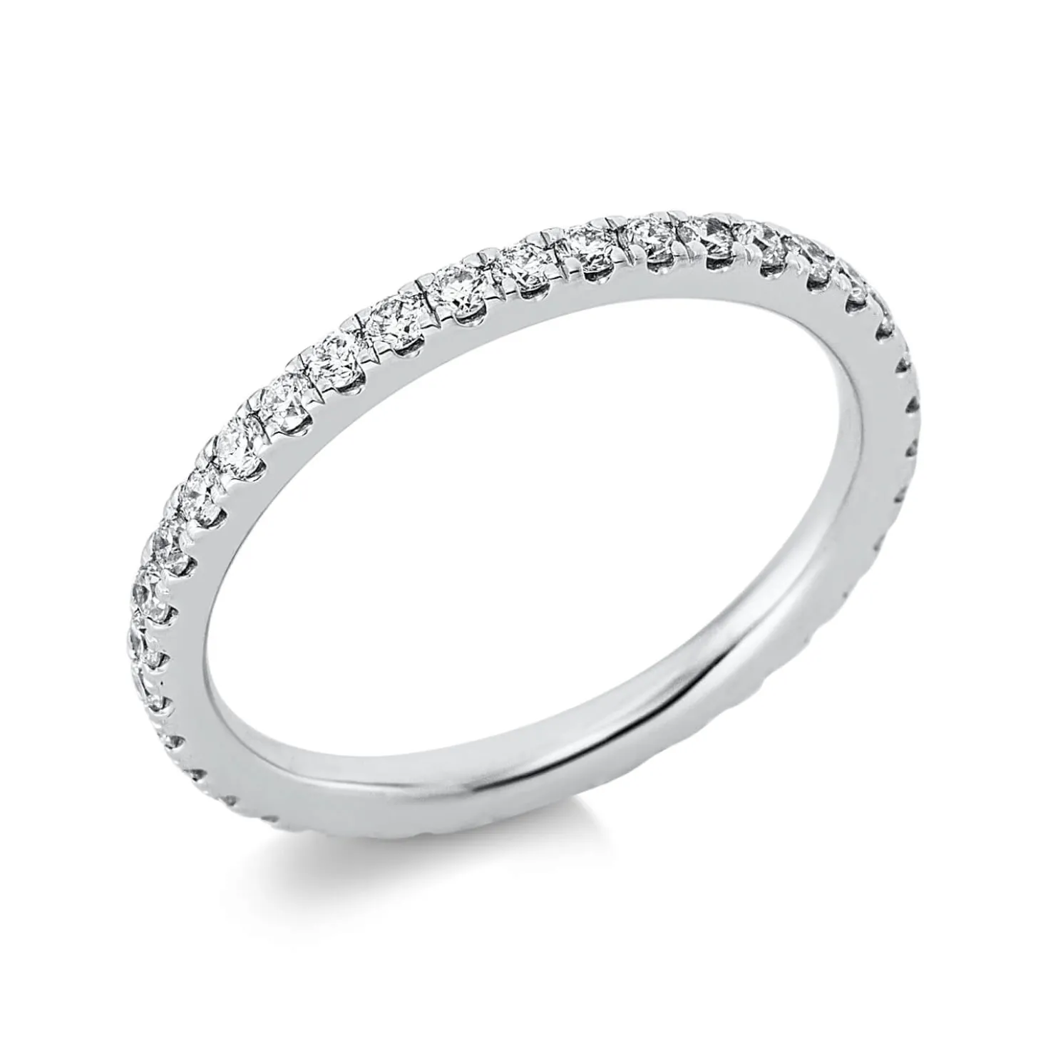 Memoire Ring aus 585 Gold Weißgold 35 Brillanten 0,56ct TW-SI B:2mm