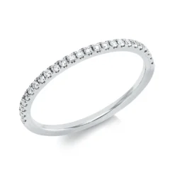 Memoire Ring aus 750 Gold Weißgold 25 Brillanten 0,15ct TW-SI B:1,4mm