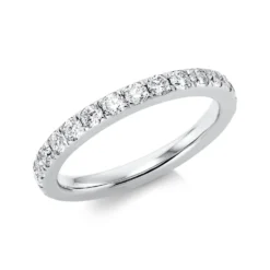 Memoire Ring aus 750 Gold Weißgold 28 Brillanten 1,1ct TW-SI B:2,6mm