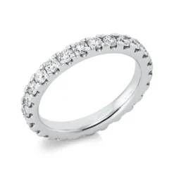 Memoire Ring aus 585 Gold Weißgold 23 Brillanten 1,39ct TW-SI B:3mm