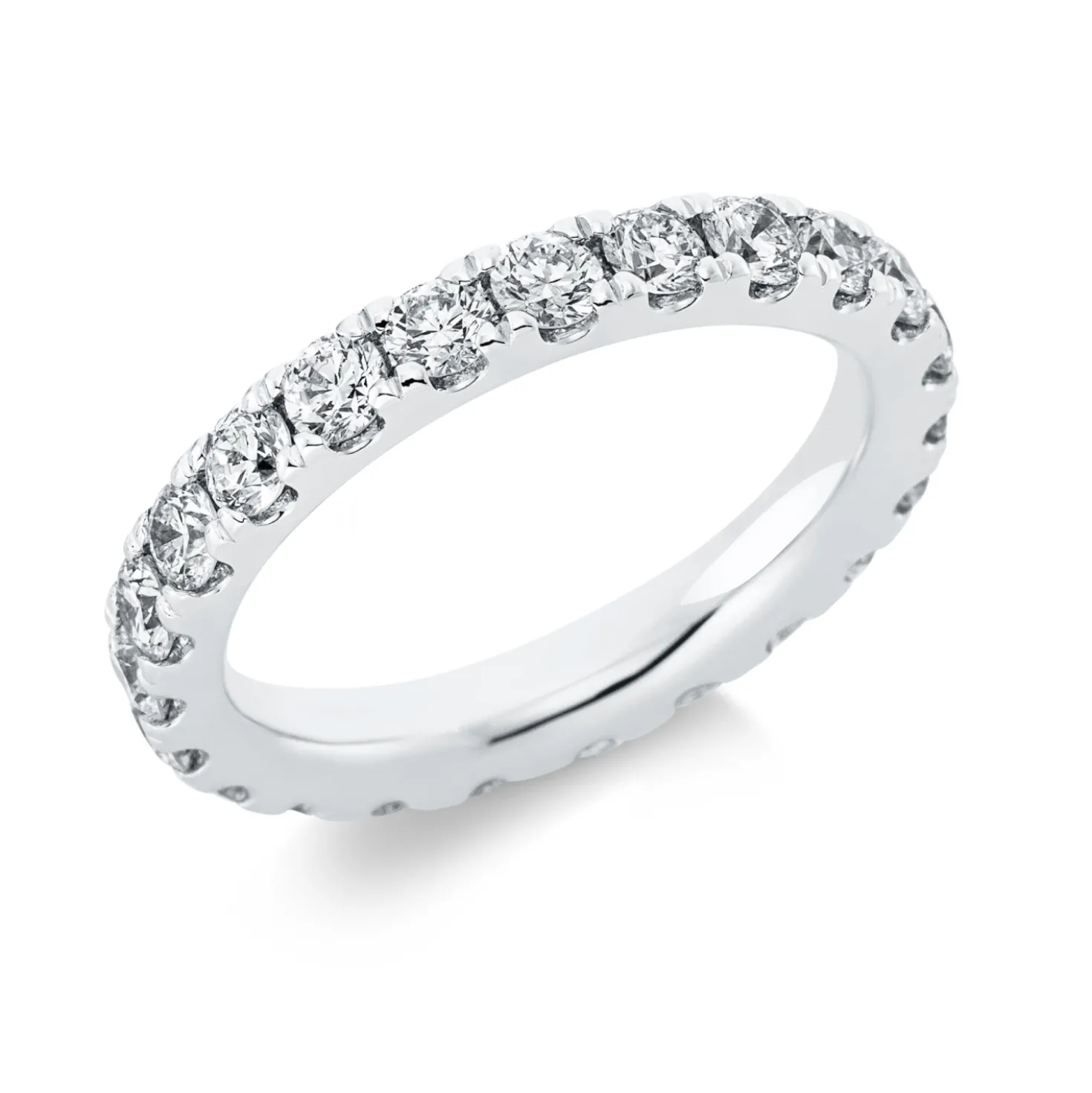 Memoire Ring aus 950 Platin 22 Brillanten 1,8ct TW-SI B:3,1mm