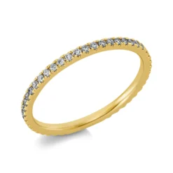 Memoire Ring schmal aus 750 Gelbgold 44 Brillanten 0,28ct TW-SI B:1,7mm