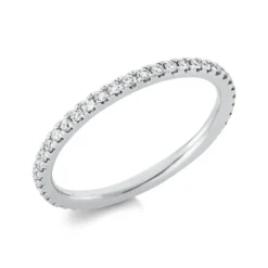 Memoire Ring schmal aus 585 Weißgold 40 Brillanten 0,37ct TW-SI B:1,7mm
