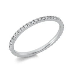 Memoire Ring schmal aus 585 Weißgold 44 Brillanten 0,28ct TW-SI B:1,7mm