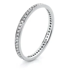 Memoire Ring schmal aus 585 Weißgold 57 Brillanten 0,25ct TW-SI B:1,8mm