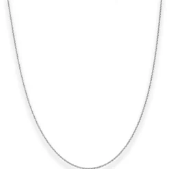 1mm Ankerkette diamantiert Collier aus 375 Gold Weißgold 50cm mit Zwischenöse