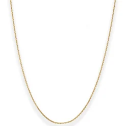 1,3mm Ankerkette diamantiert Collier aus 585 Gold Gelbgold 38cm mit Zwischenöse