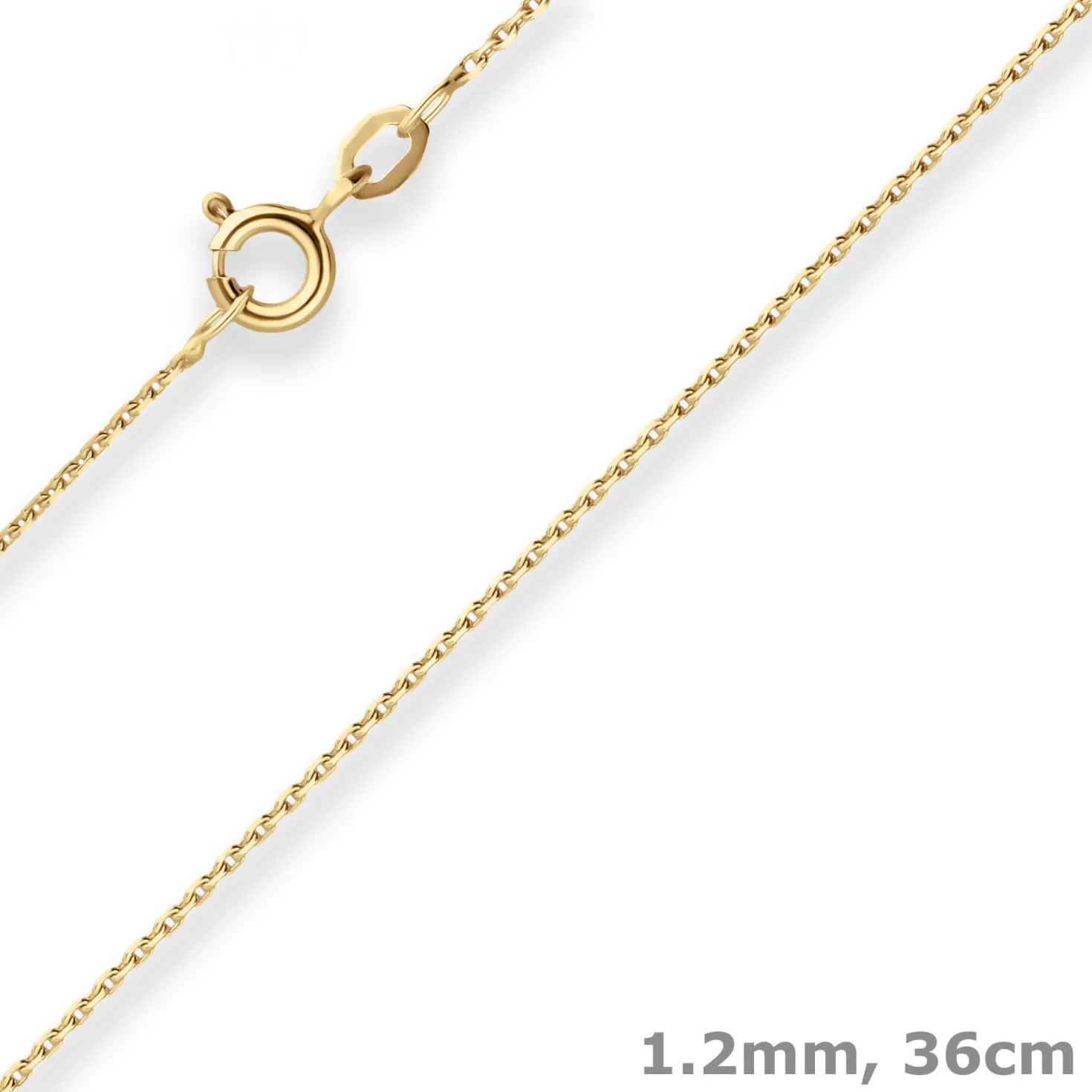 1,2mm Ankerkette diamantiert Collier Halskette aus 333 Gold Gelbgold 36cm
