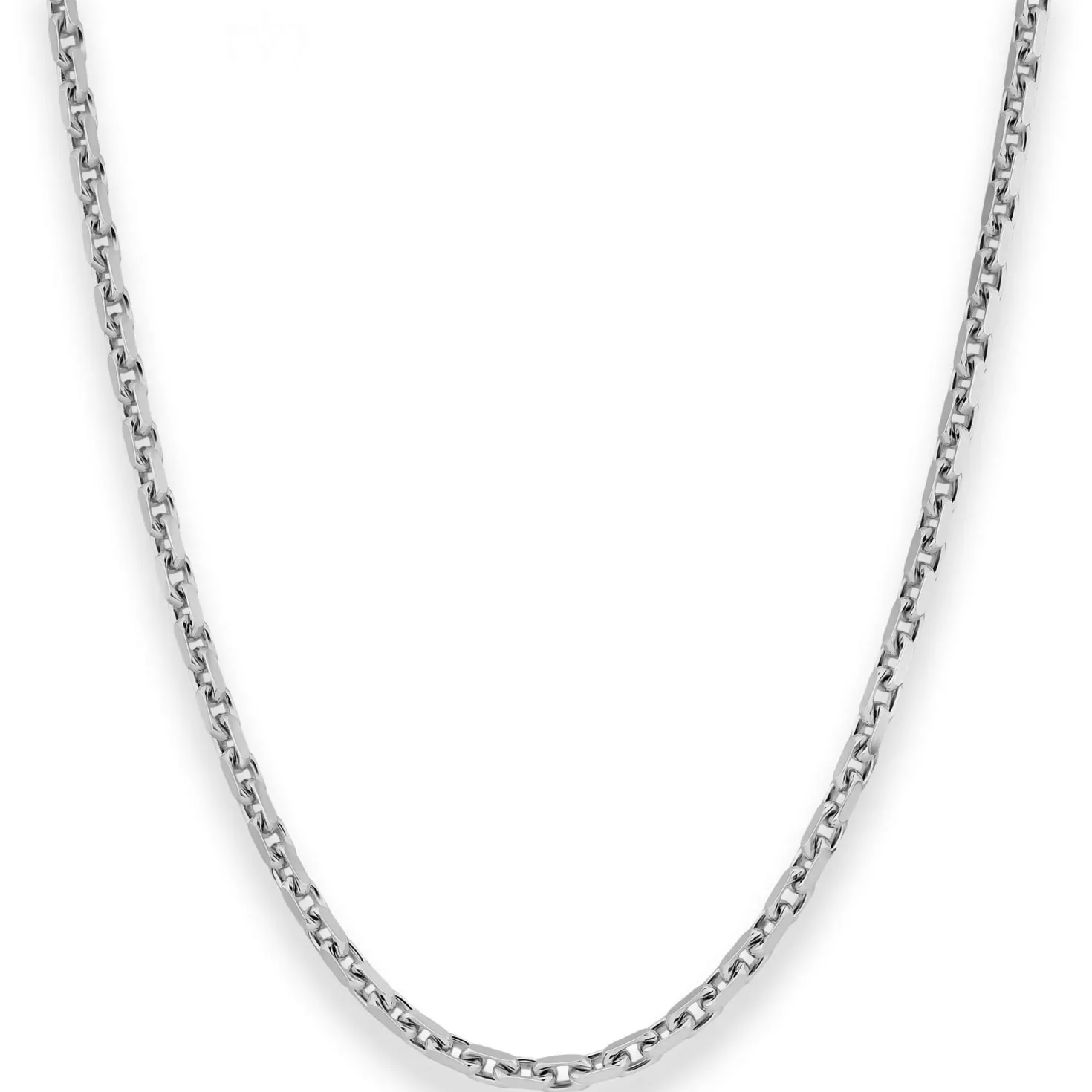 3mm Ankerkette diamantiert Collier Halskette aus 925 Silber rhodiniert 50cm