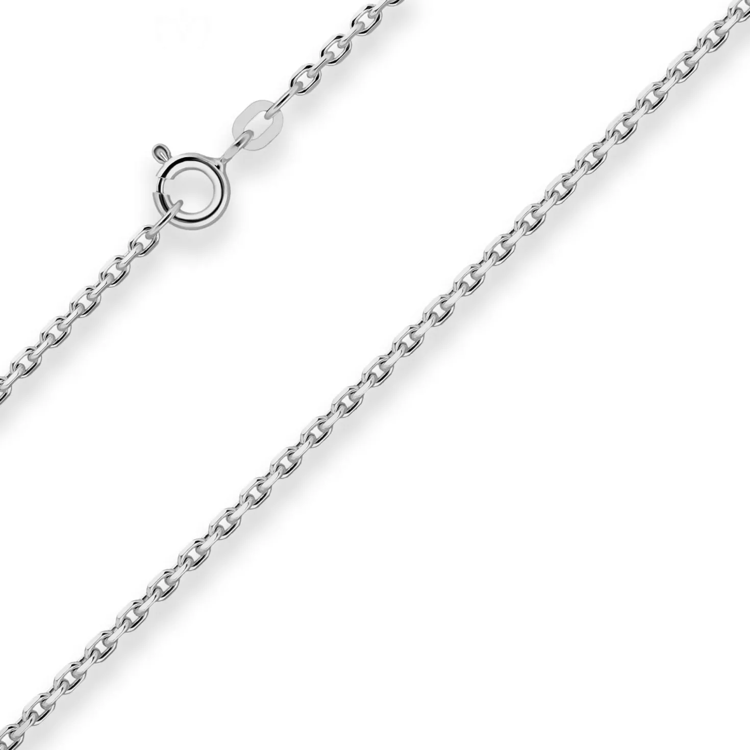 1,9mm Ankerkette diamantiert Collier Halskette aus 925 Silber rhodiniert 40cm