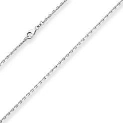 2mm Ankerkette diamantiert Collier Halskette aus 925 Silber rhodiniert 65cm
