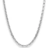 4mm Ankerkette diamantiert Collier Halskette aus 925 Silber rhodiniert 55cm